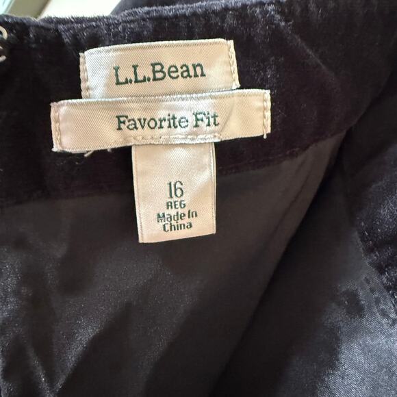 L.L.Bean Black Velvet Mini Skirt Women's Size 16 Cotton Spandex - Picture 3 of 9